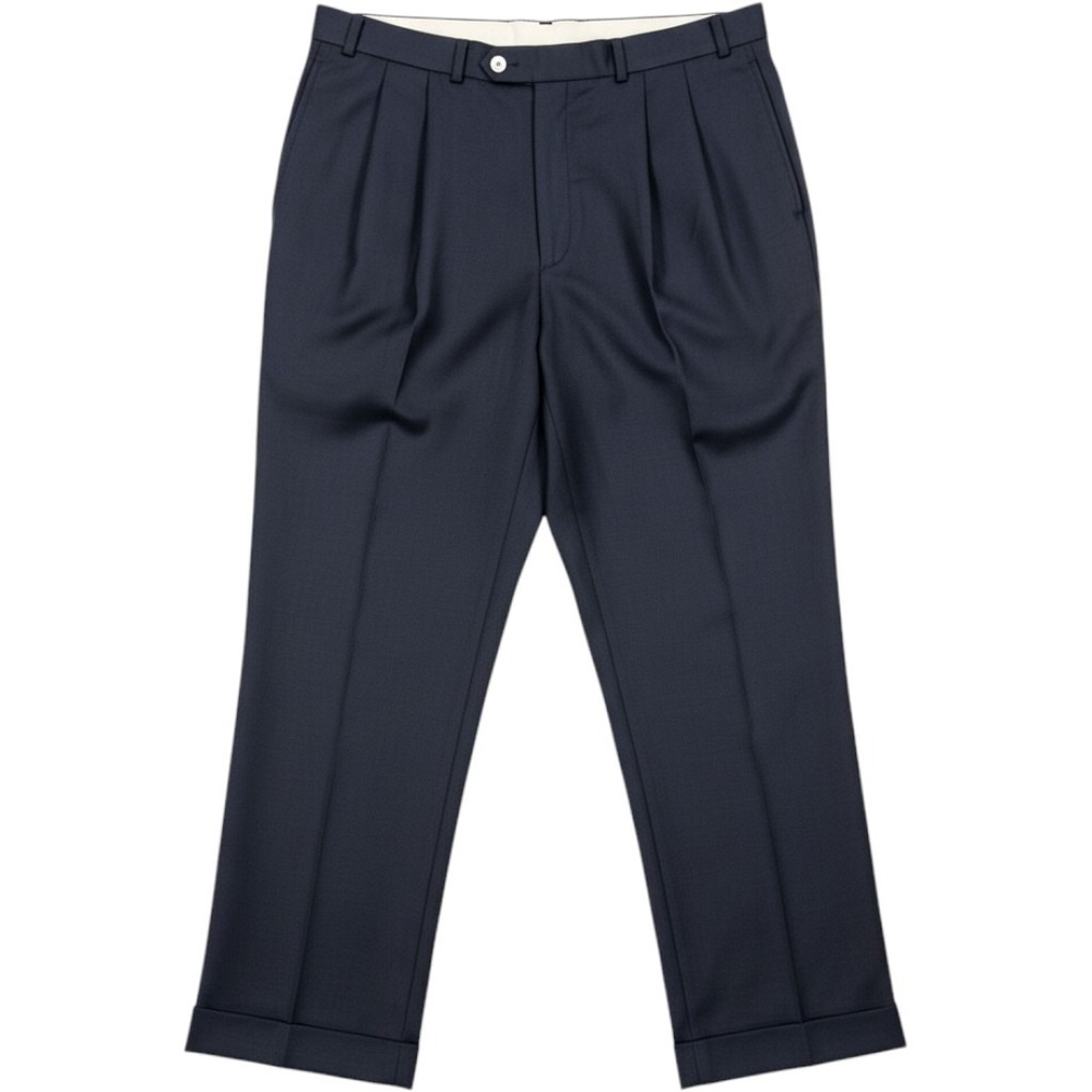 Lauren Ralph Lauren Dress Pants Mens 36x30 Navy Blue Pleated Cuffed Trousers